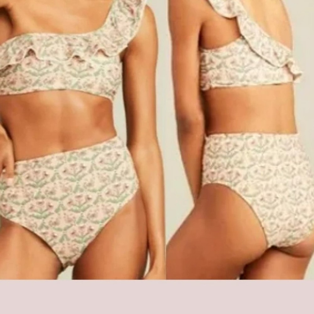 NWT Roberta Roller Rabbit Women's Hampton Haigh Waist Bikini Bottom Size Small